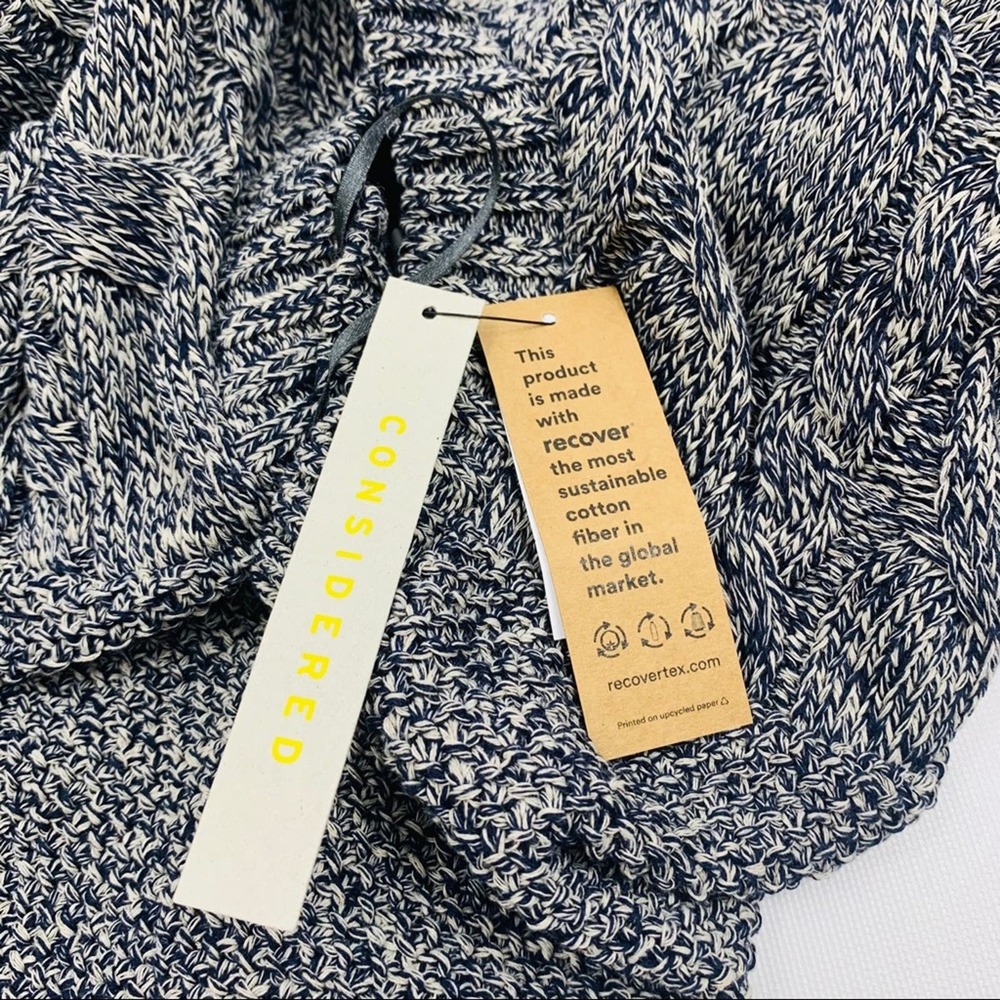 Topshop Navy Blue Crop Chunky Cable Knit Sweater - Picture 11 of 12